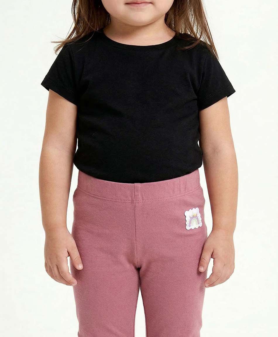 Leggins beb&eacute; arco bordado rosado
