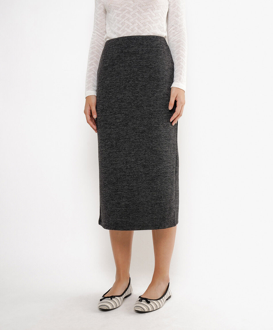 Falda mujer lanosa black