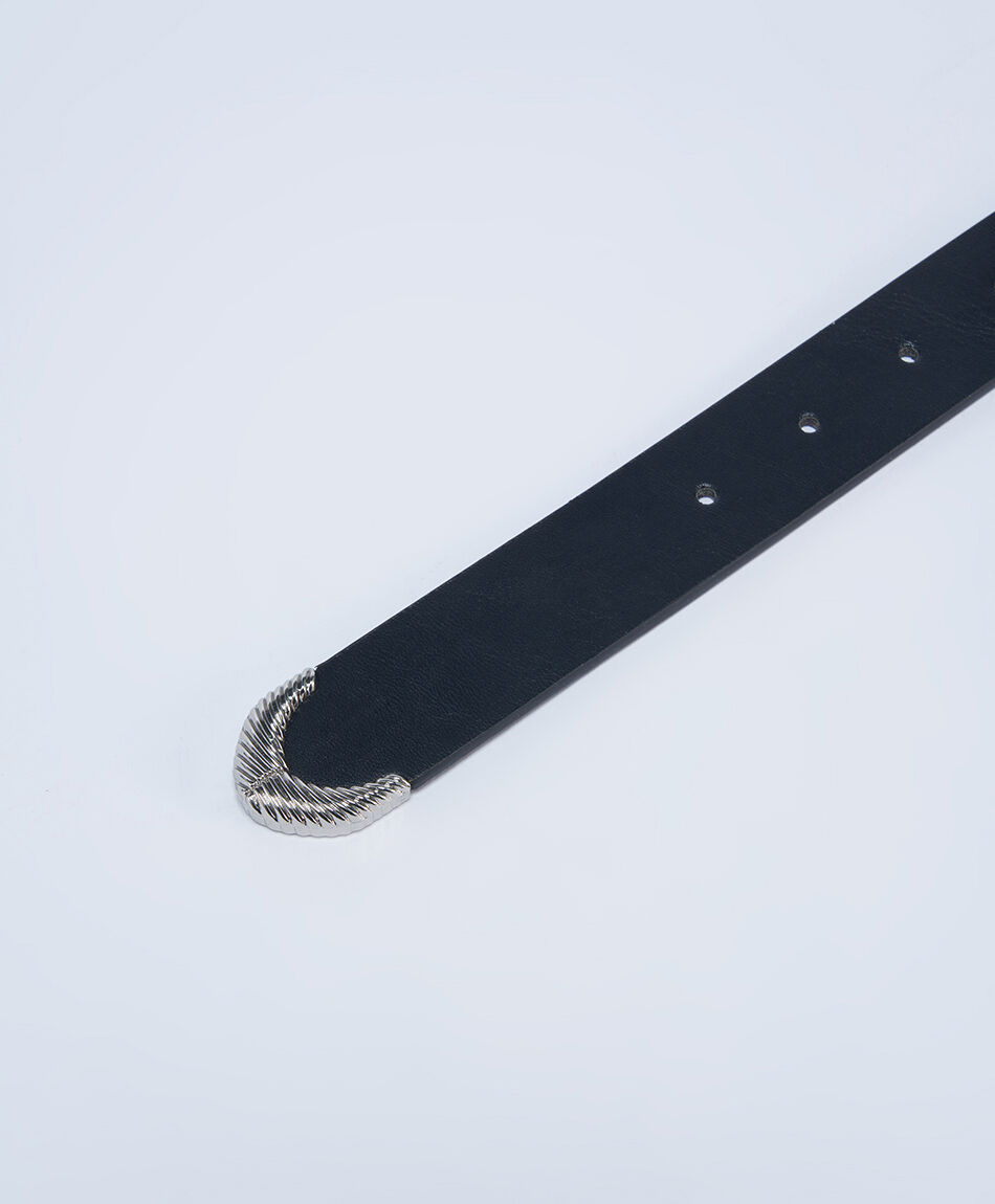 Cintur&oacute;n mujer textura en hebilla