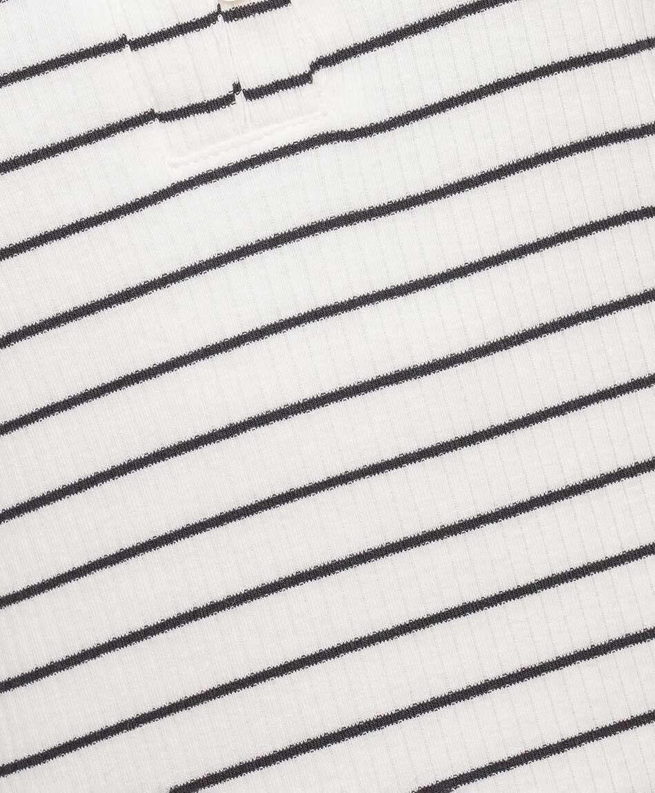 Remera mujer rib botones rayas