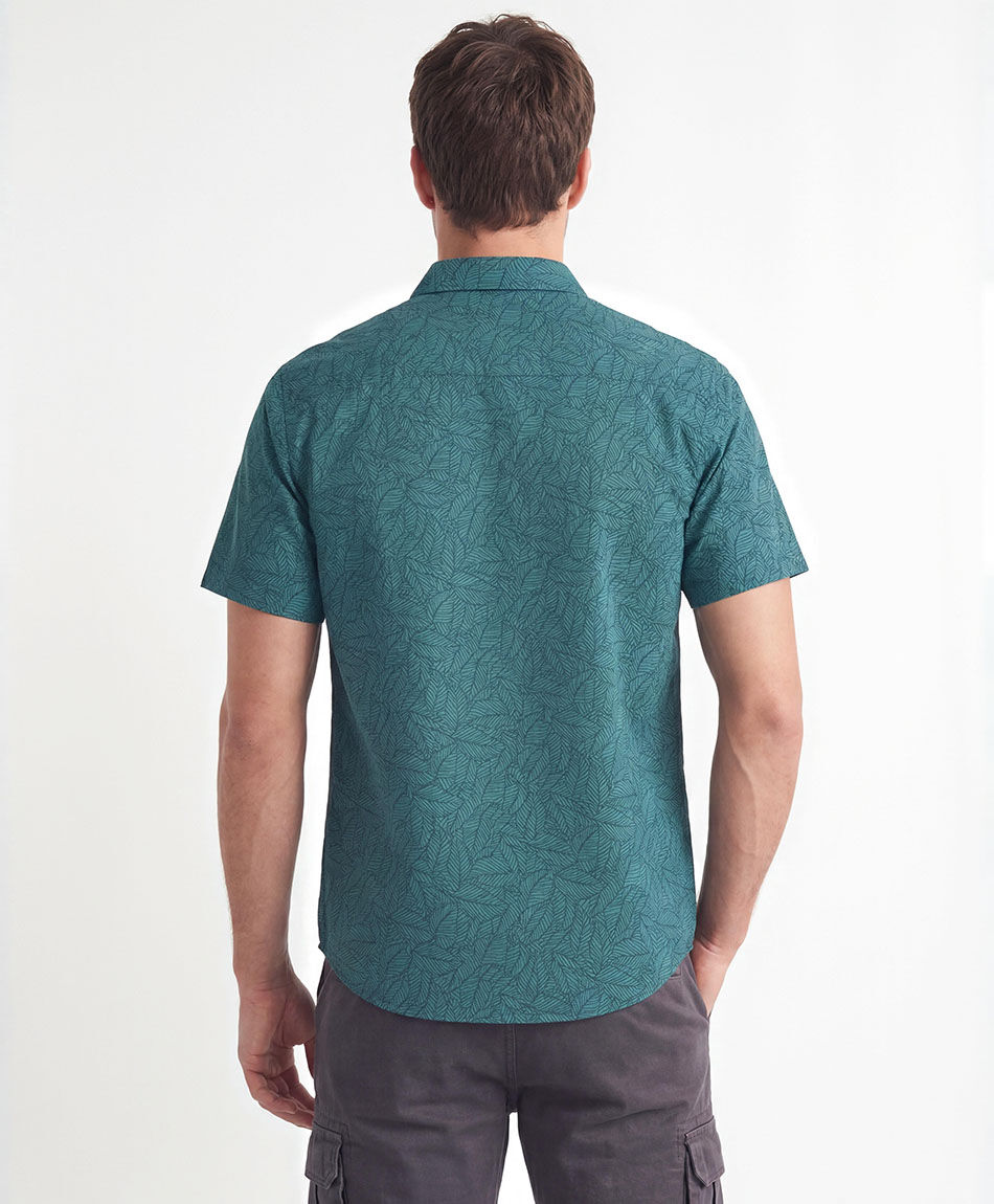 Camisa hombre hojas lino