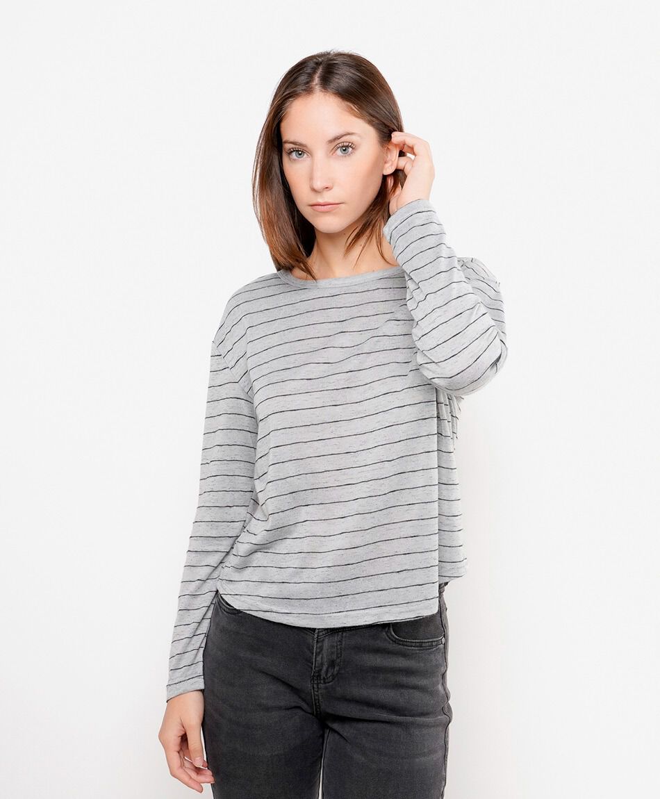 Remera mujer l&iacute;neas melange