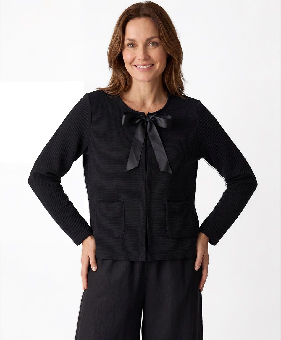 Campera mujer lazo crop