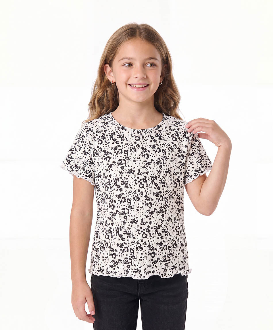 Remera ni&ntilde;a dise&ntilde;o acanalado