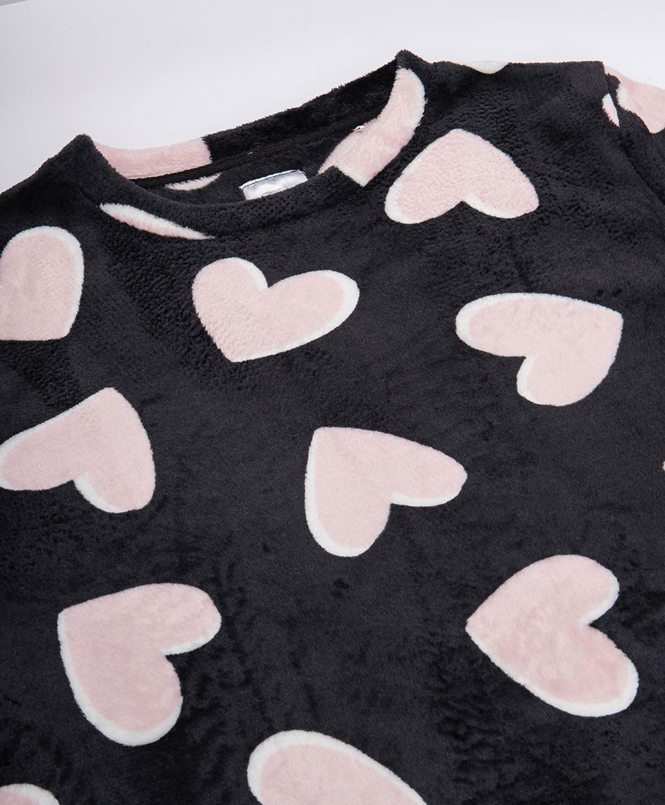 Pijama mujer coral corazones pink