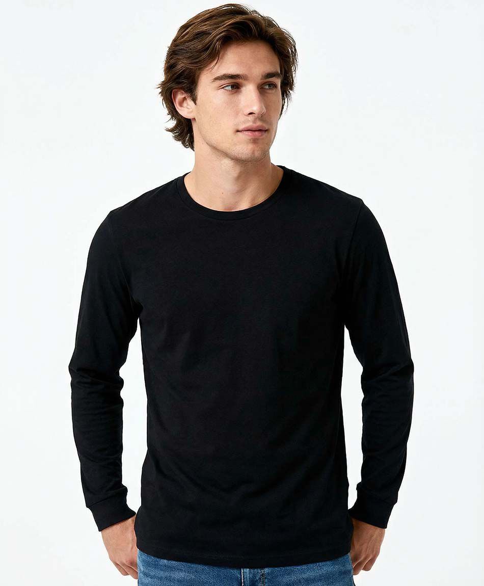 Remera hombre lisa manga larga