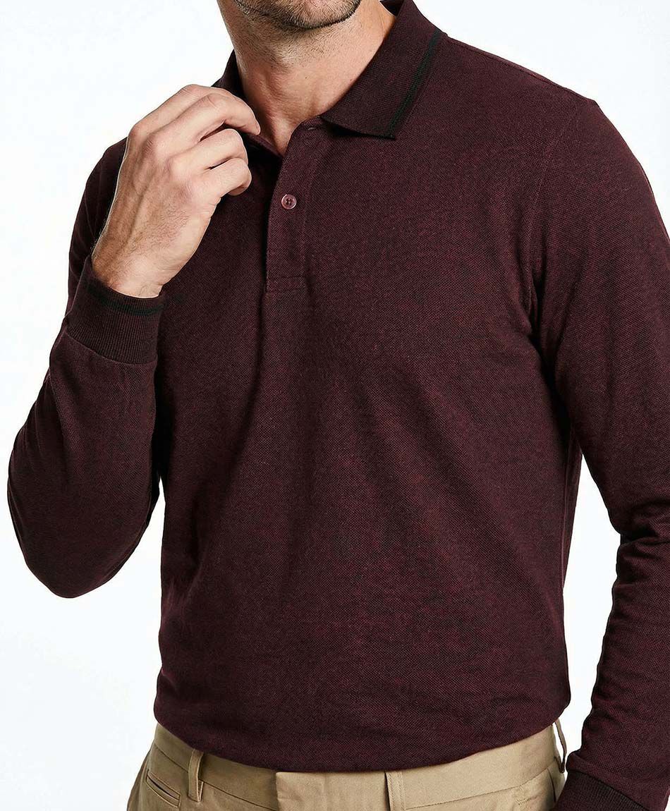 Remera hombre polo burdeo