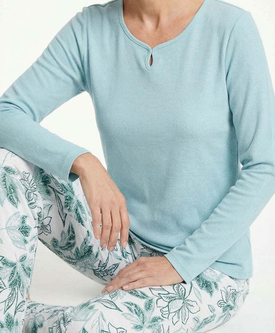 Pijama mujer algod&oacute;n floreado