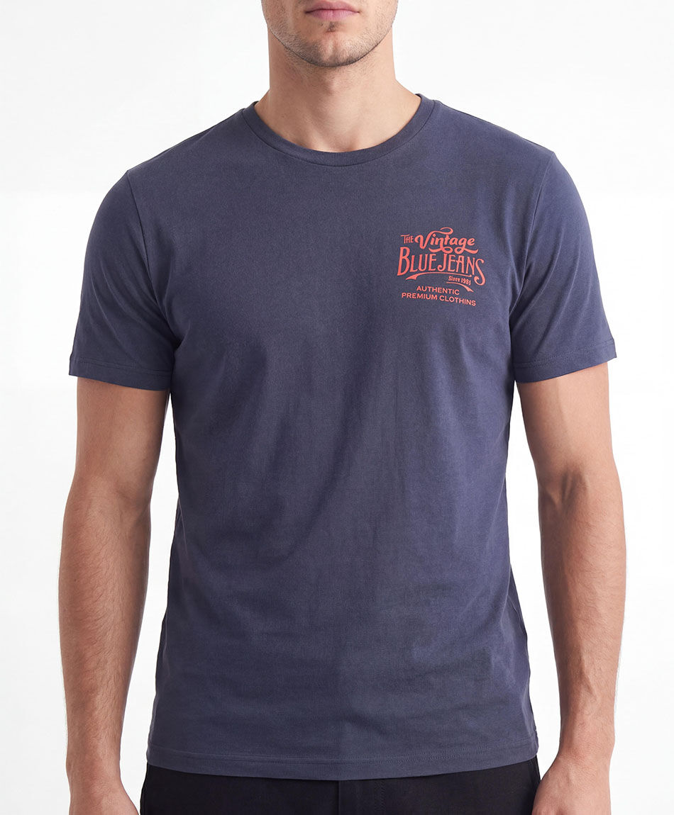 Remera hombre estampado blue jeans