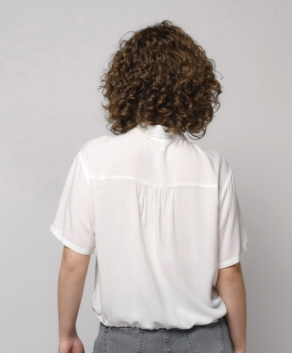 Camisa mujer lazo pretina