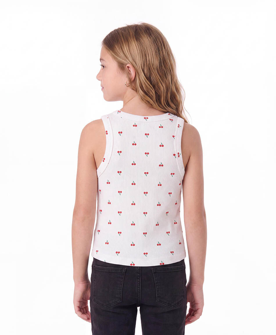Remera ni&ntilde;a cerezas sin mangas