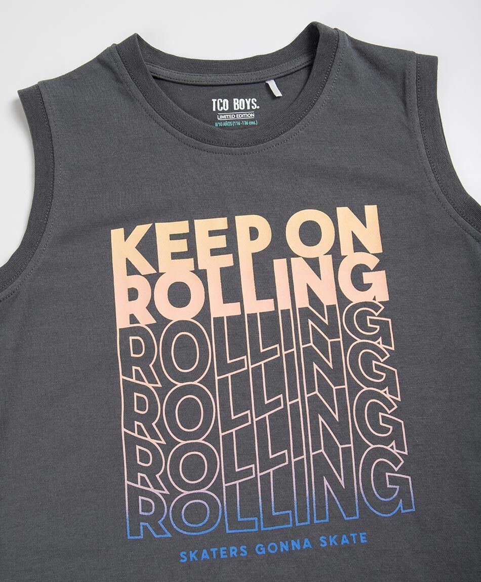Remera ni&ntilde;o sin mangas rolling