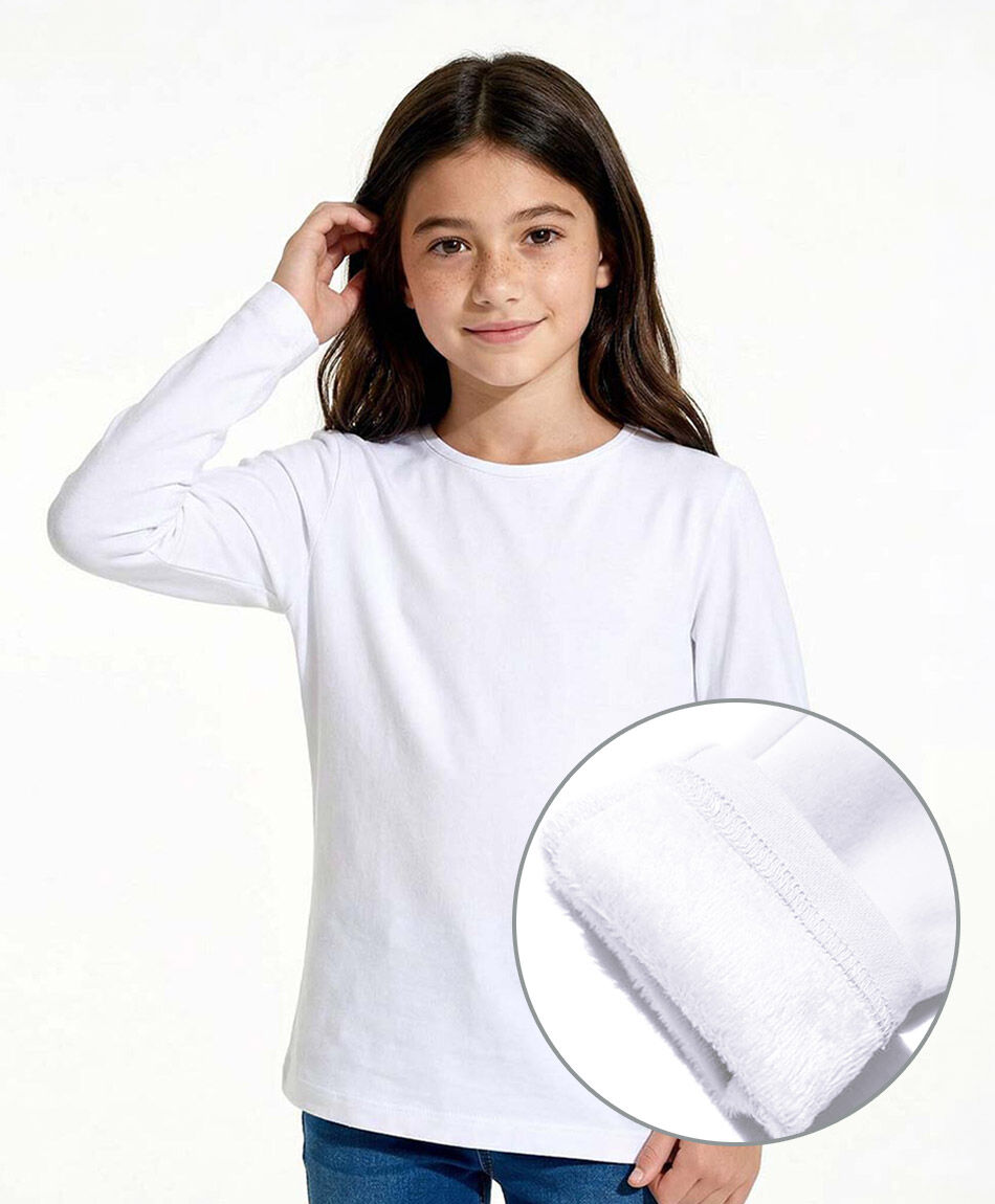 Camiseta ni&ntilde;a t&eacute;rmica blanca