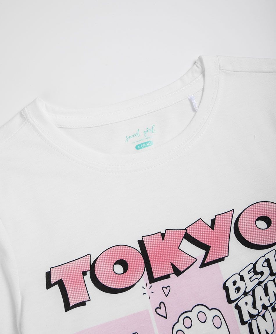 Remera ni&ntilde;a manga larga blanca