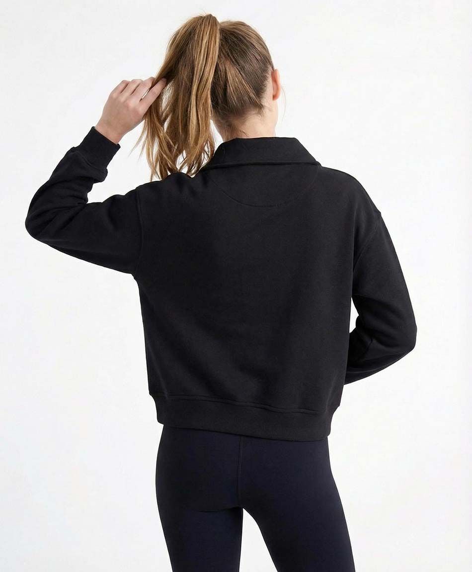 Buzo deportivo mujer cierre medio black