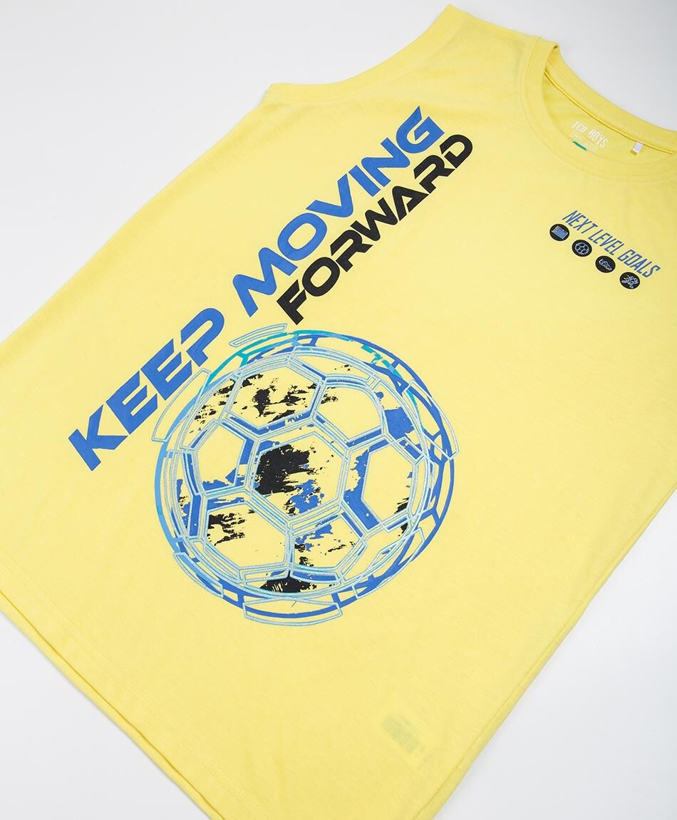 Remera ni&ntilde;o f&uacute;tbol sin mangas