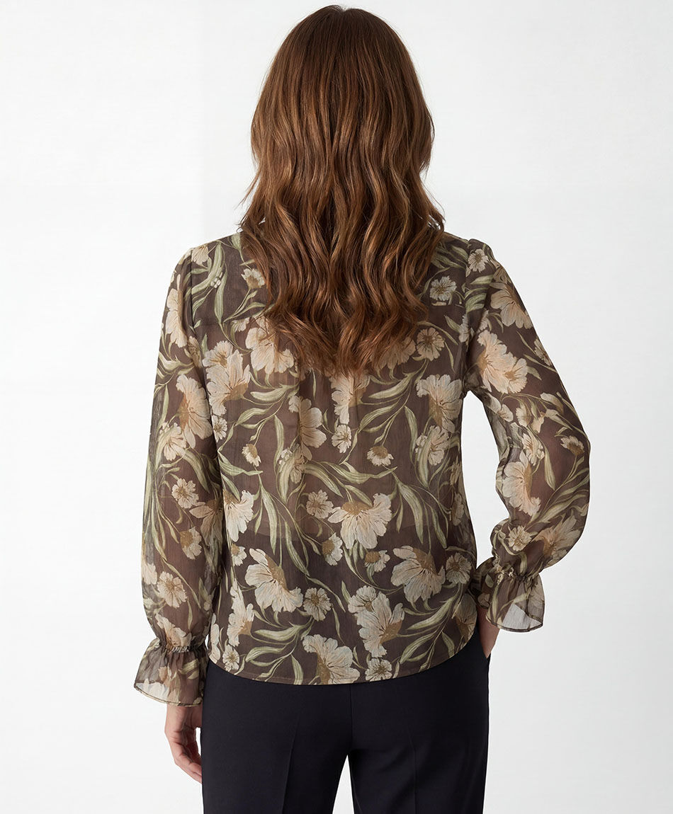 Camisa mujer chiffon flores