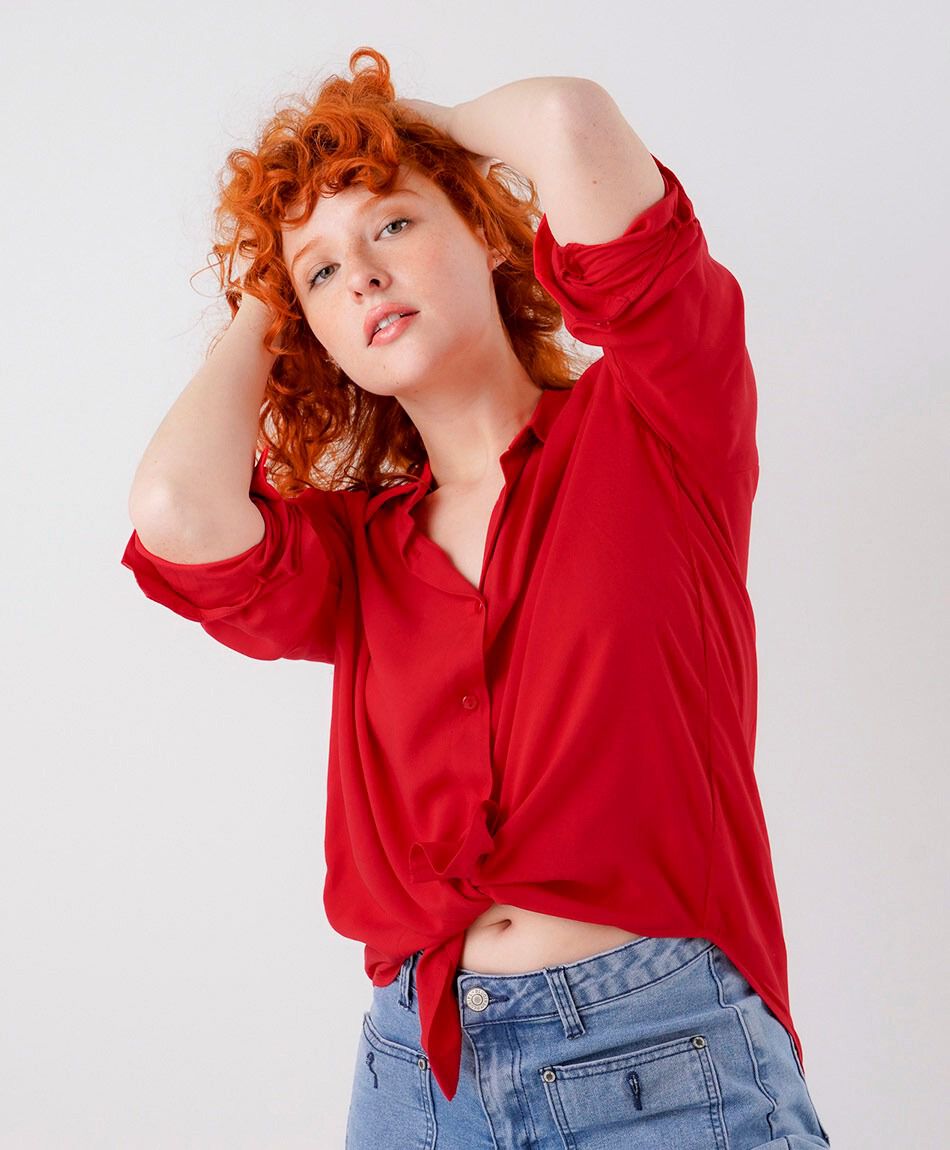 Camisa mujer camisera roja