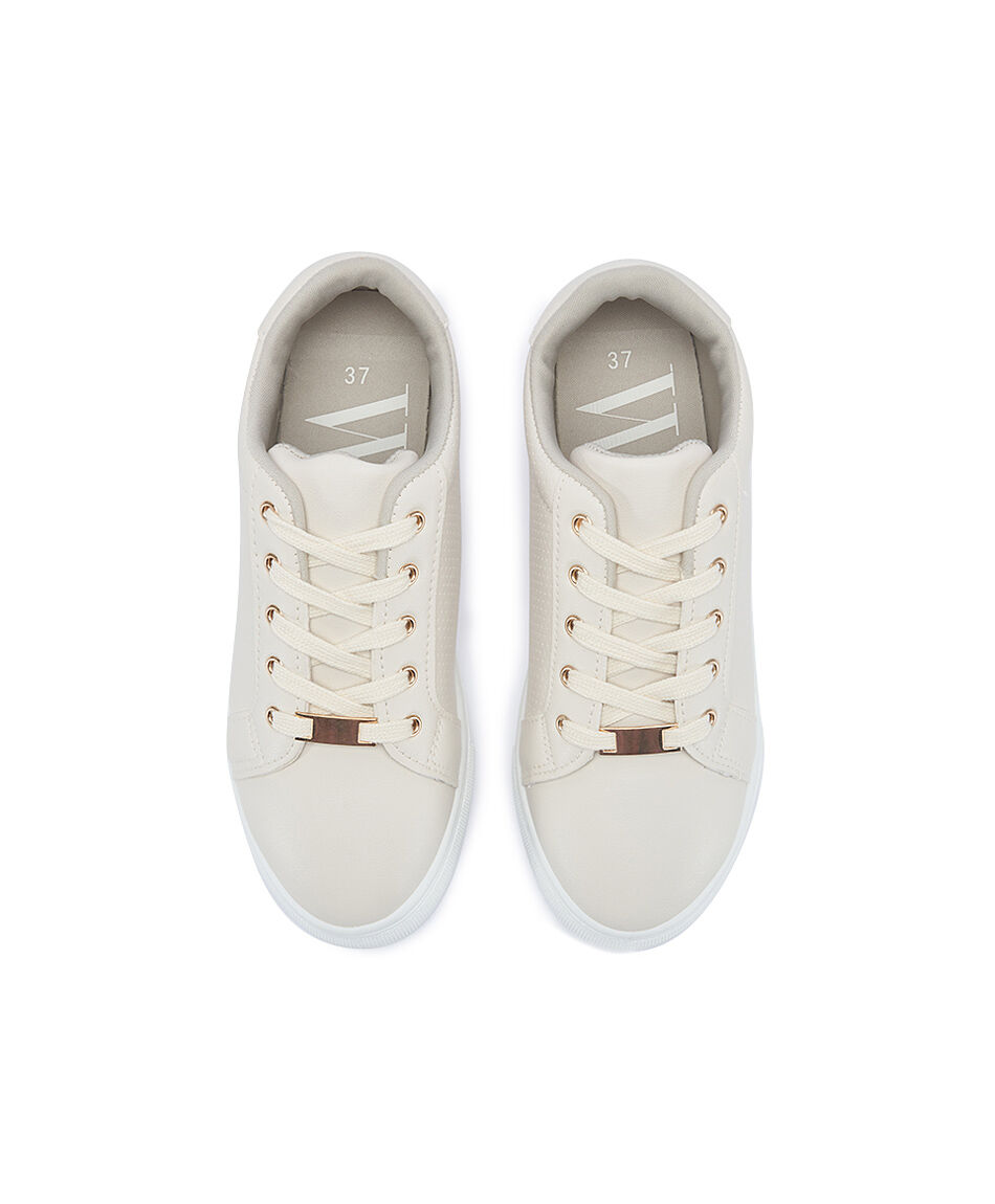 Zapatilla mujer basica beige