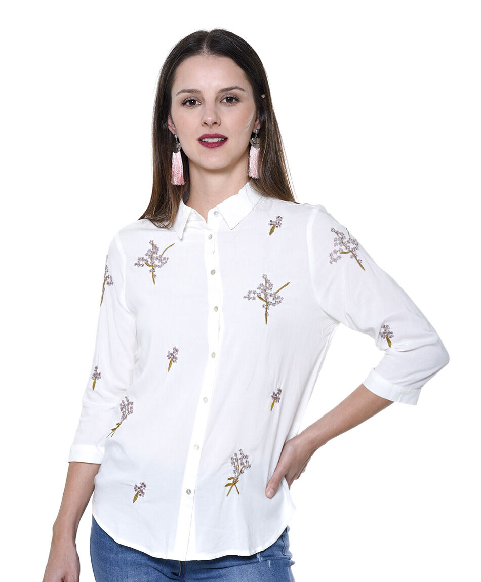 Blusa bordado flores