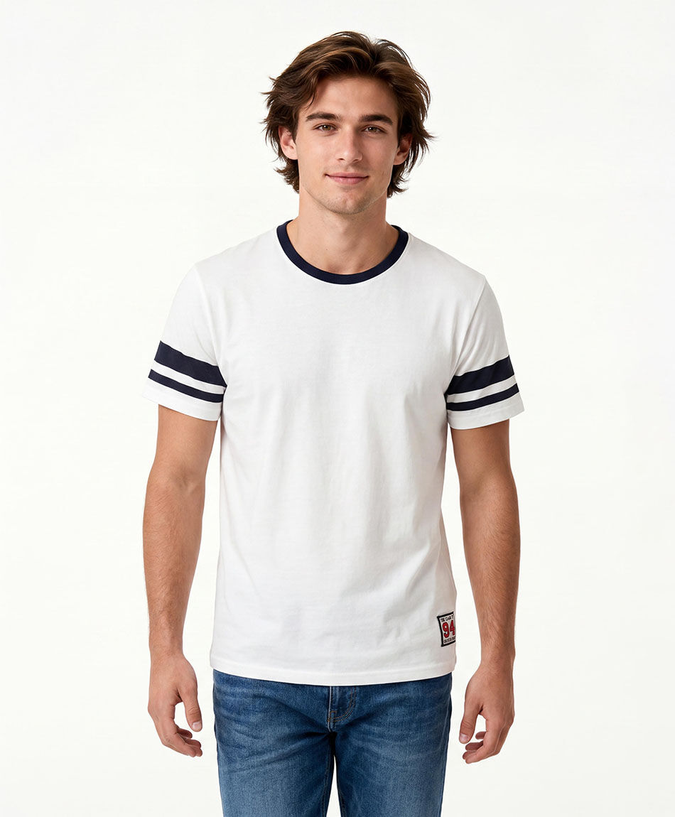 Remera hombre lineas mangas