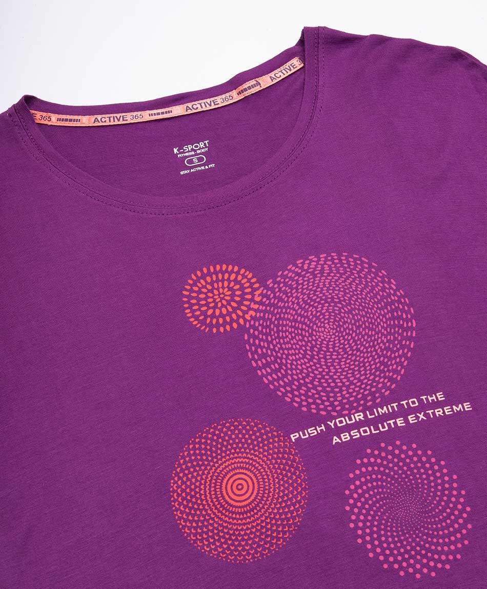 Remera deportiva mujer sentidos purpura