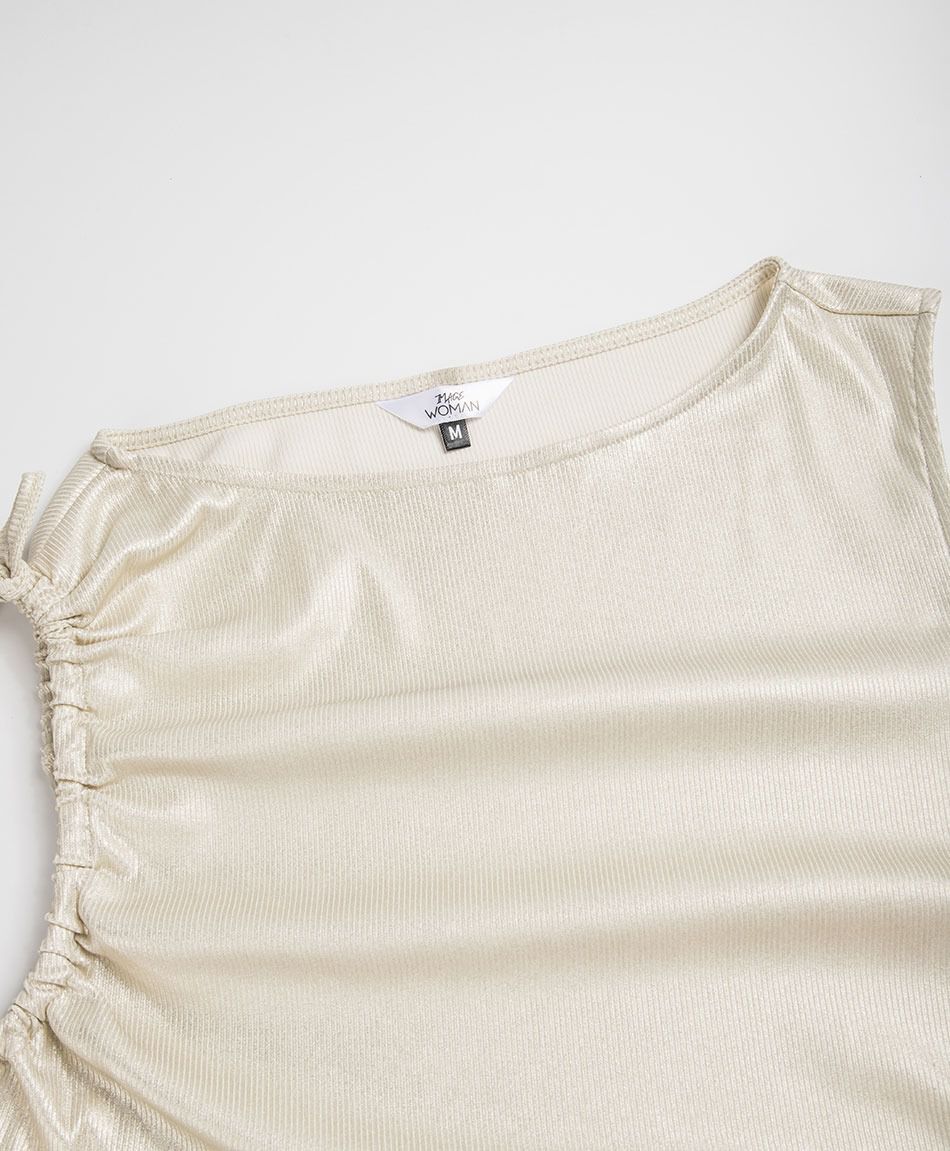Remera mujer dorada lazo