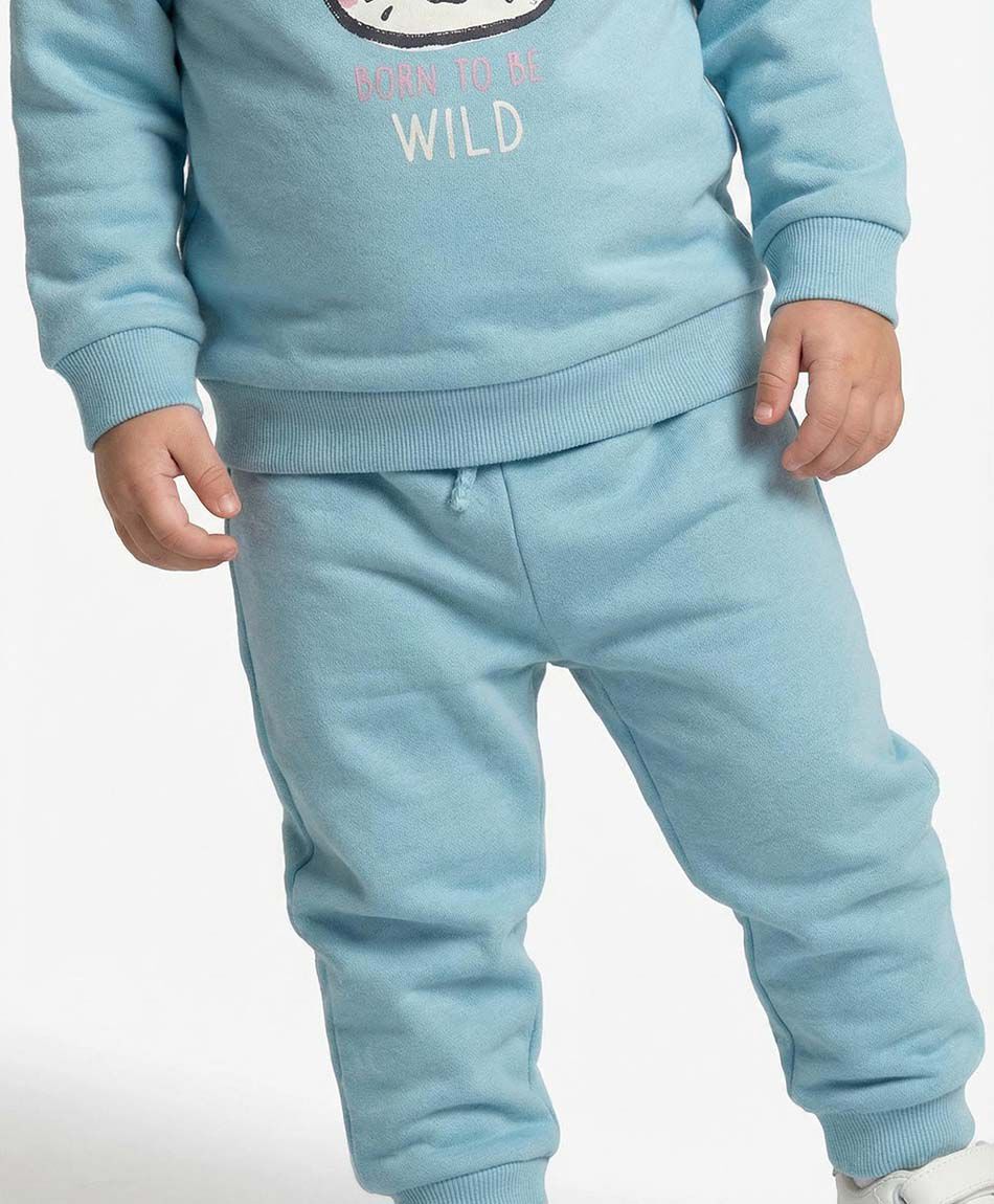 Set buzo beb&eacute; wild celeste