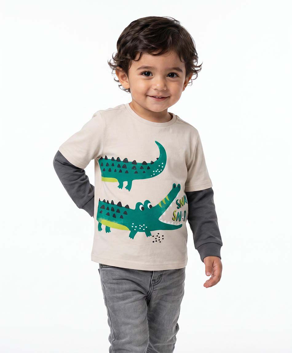 Remera beb&eacute; manga larga cocodrilo