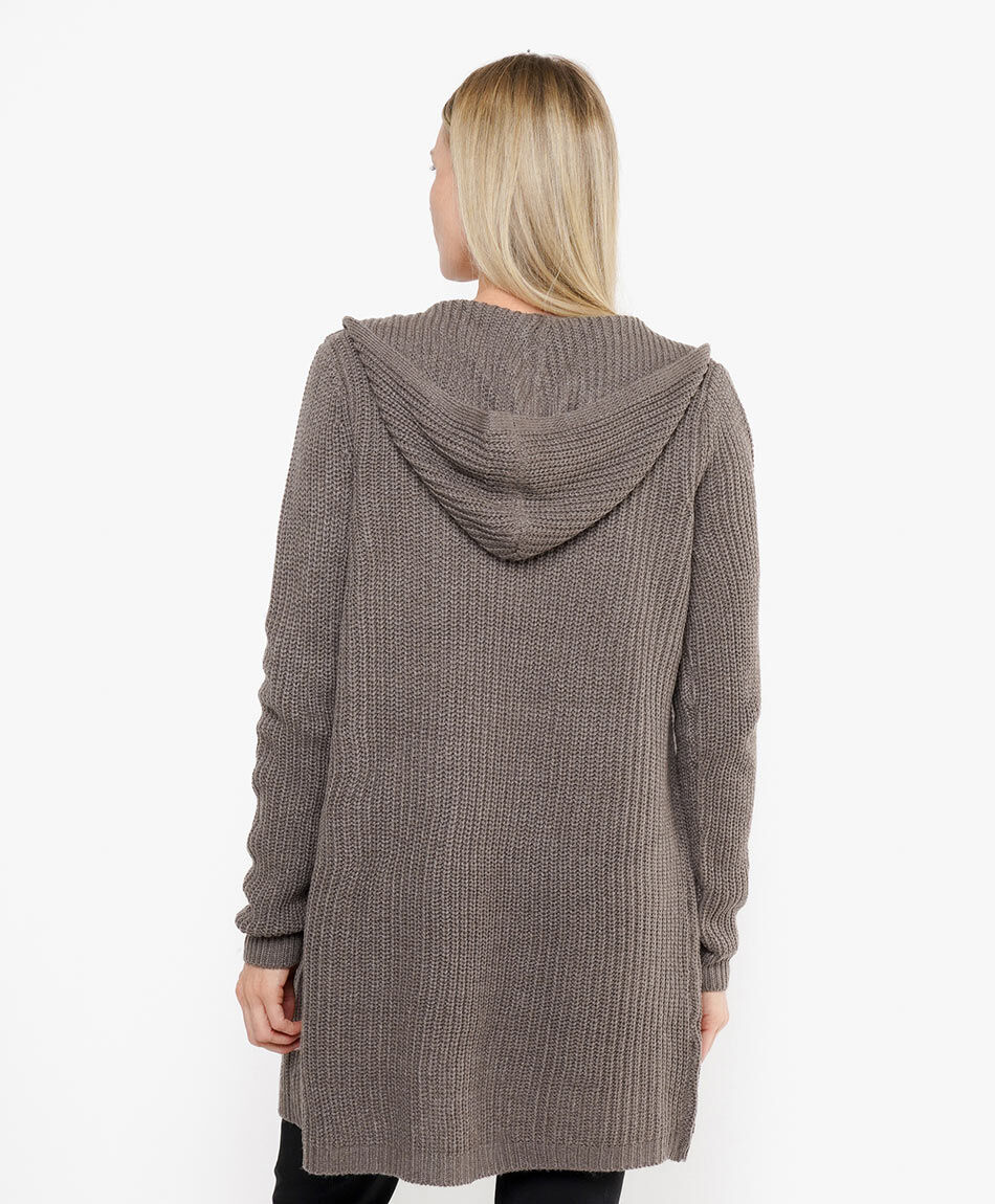 Cardigan mujer largo con gorro