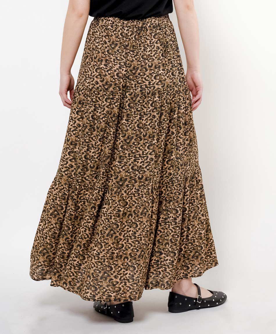 Pollera mujer animal print larga