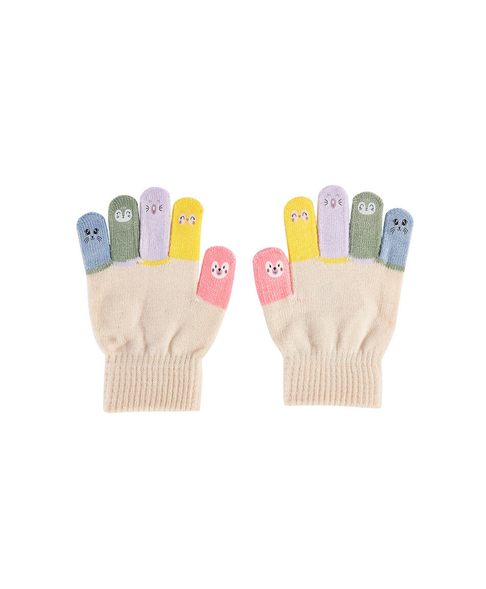 Guantes ni&ntilde;a dise&ntilde;o dedos caritas
