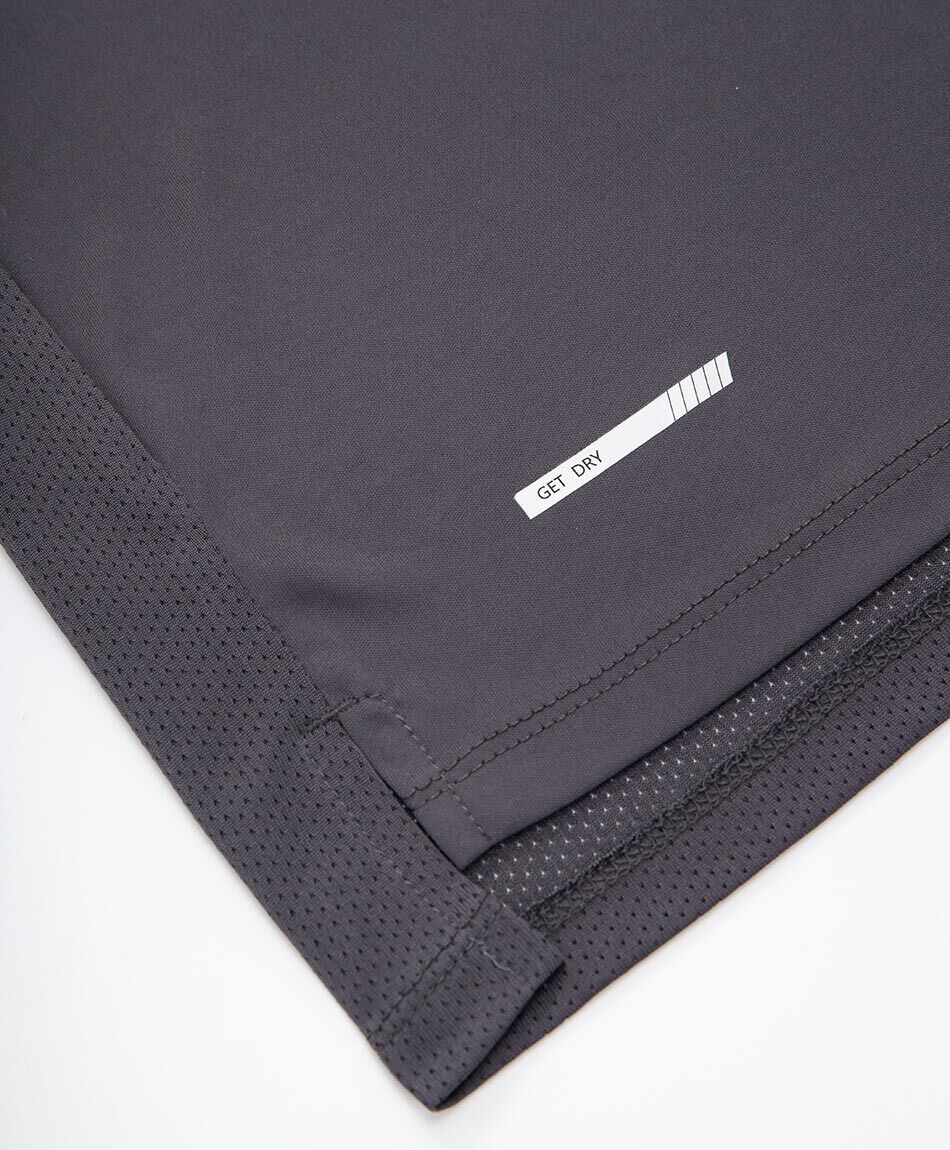 Polera deportiva hombre lisa gris