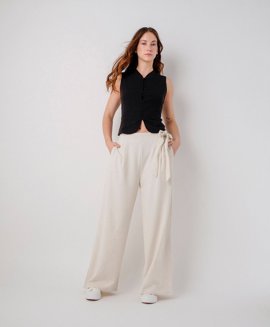 Pantal&oacute;n mujer lino lazo
