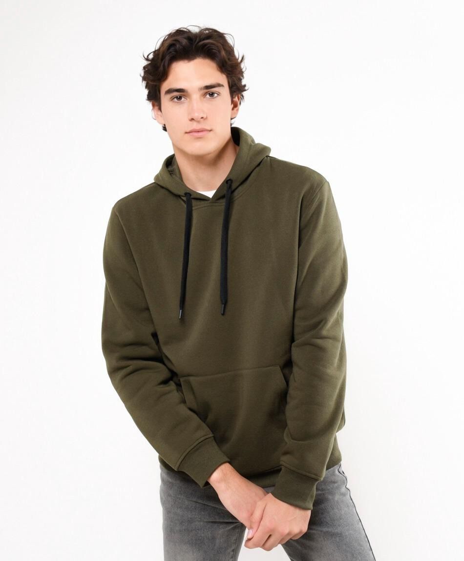 Buzo hombre liso capucha