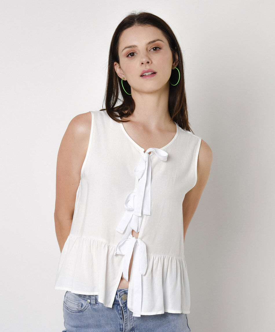 Blusa mujer lazos frontales
