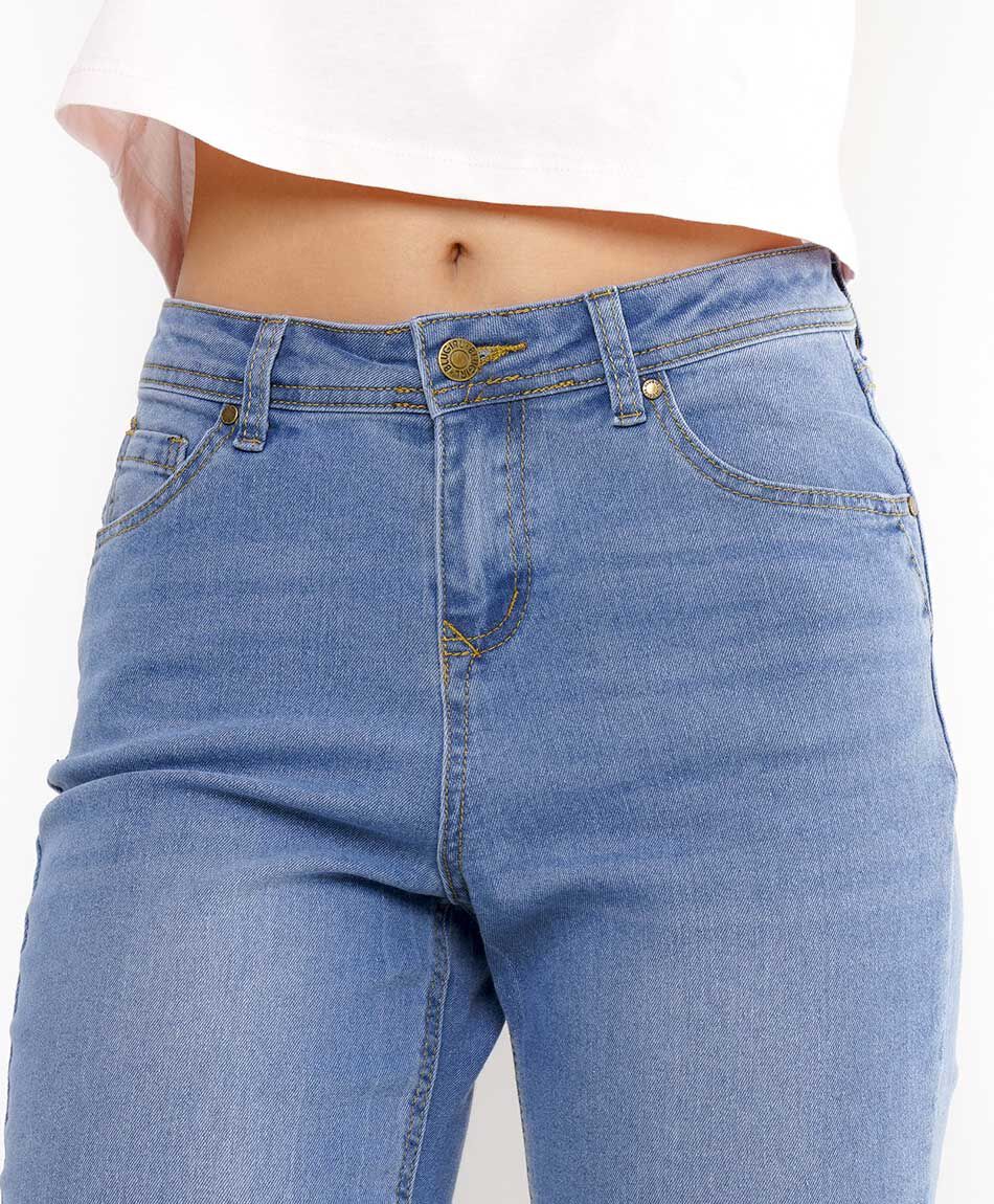 Jeans mujer liso recto