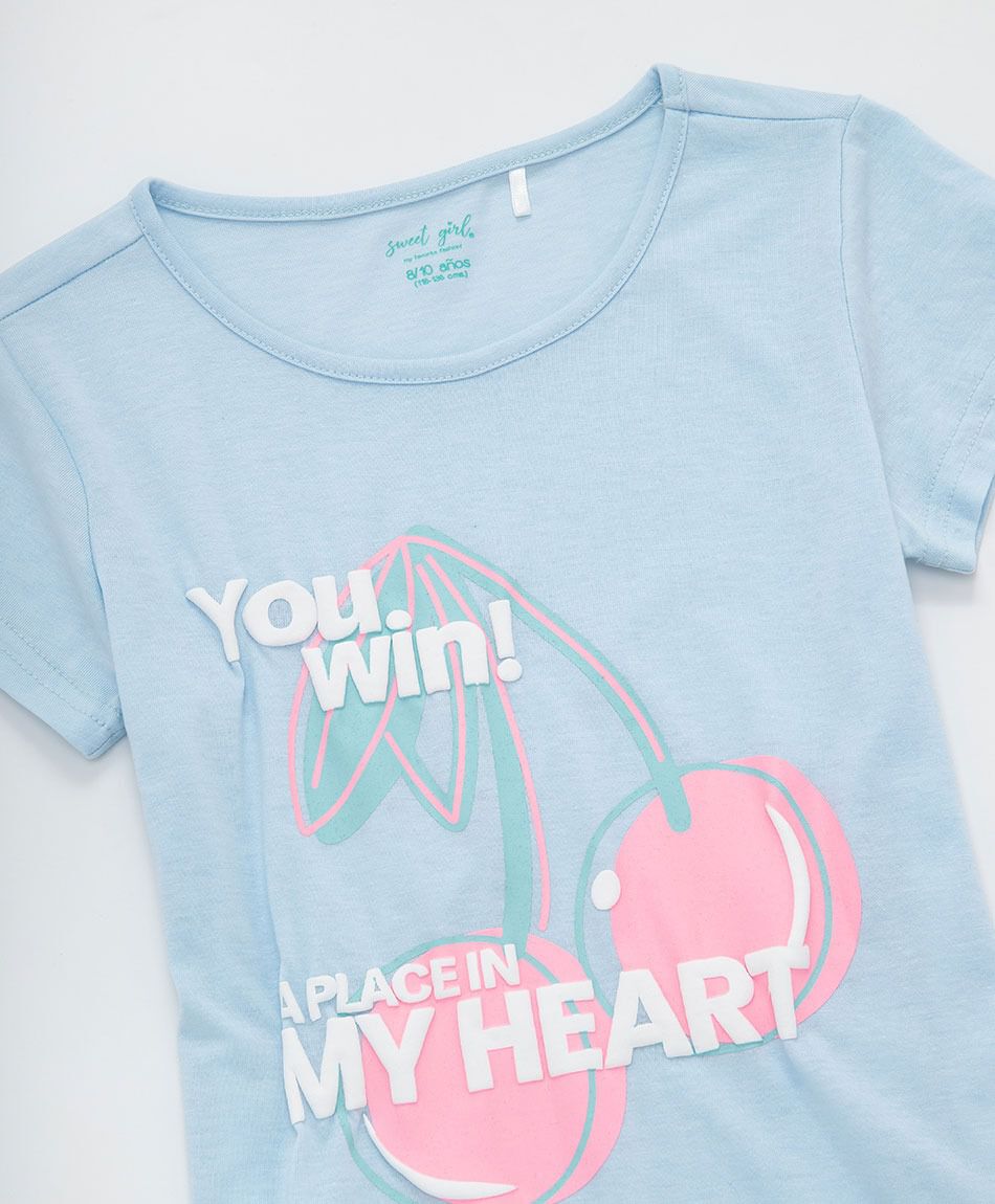 Remera nina frase cerezas