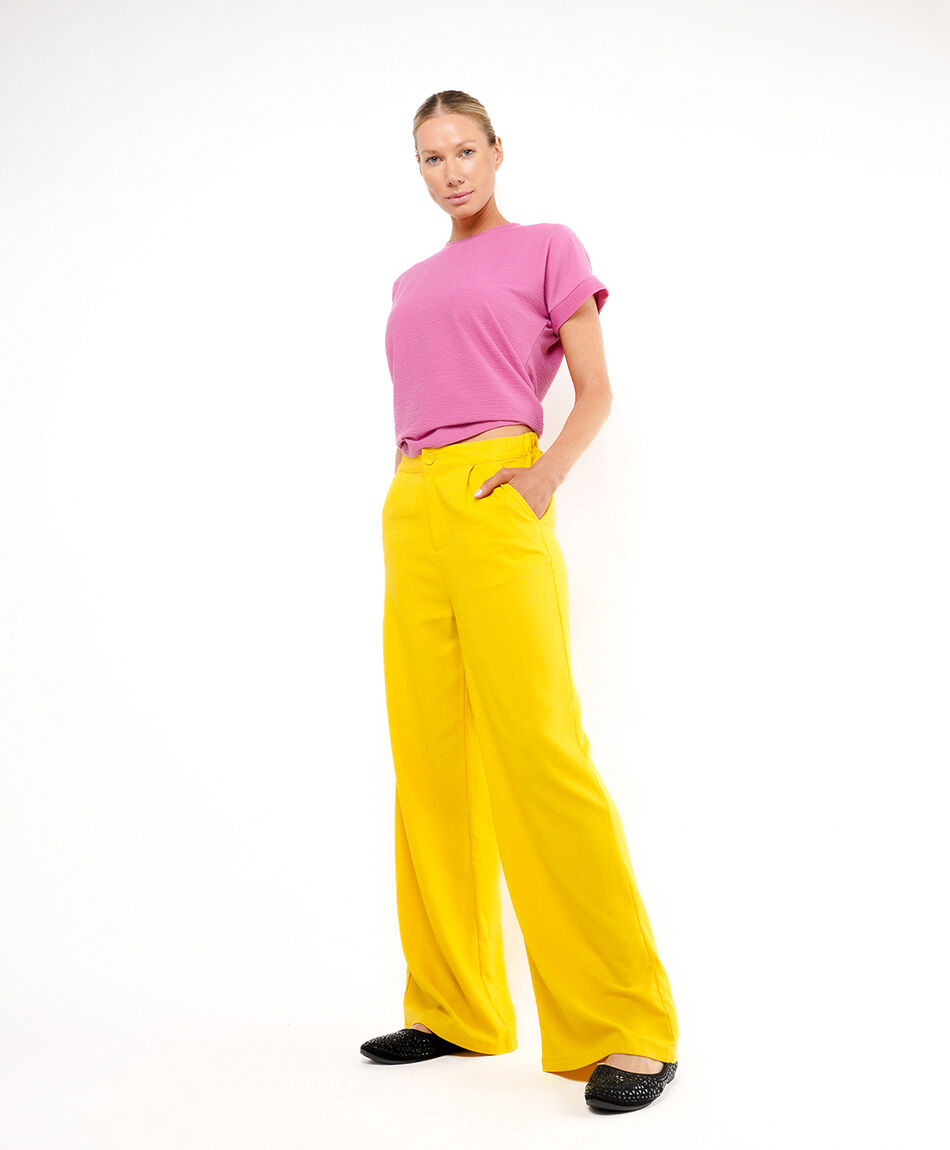 Pantal&oacute;n mujer amarillo