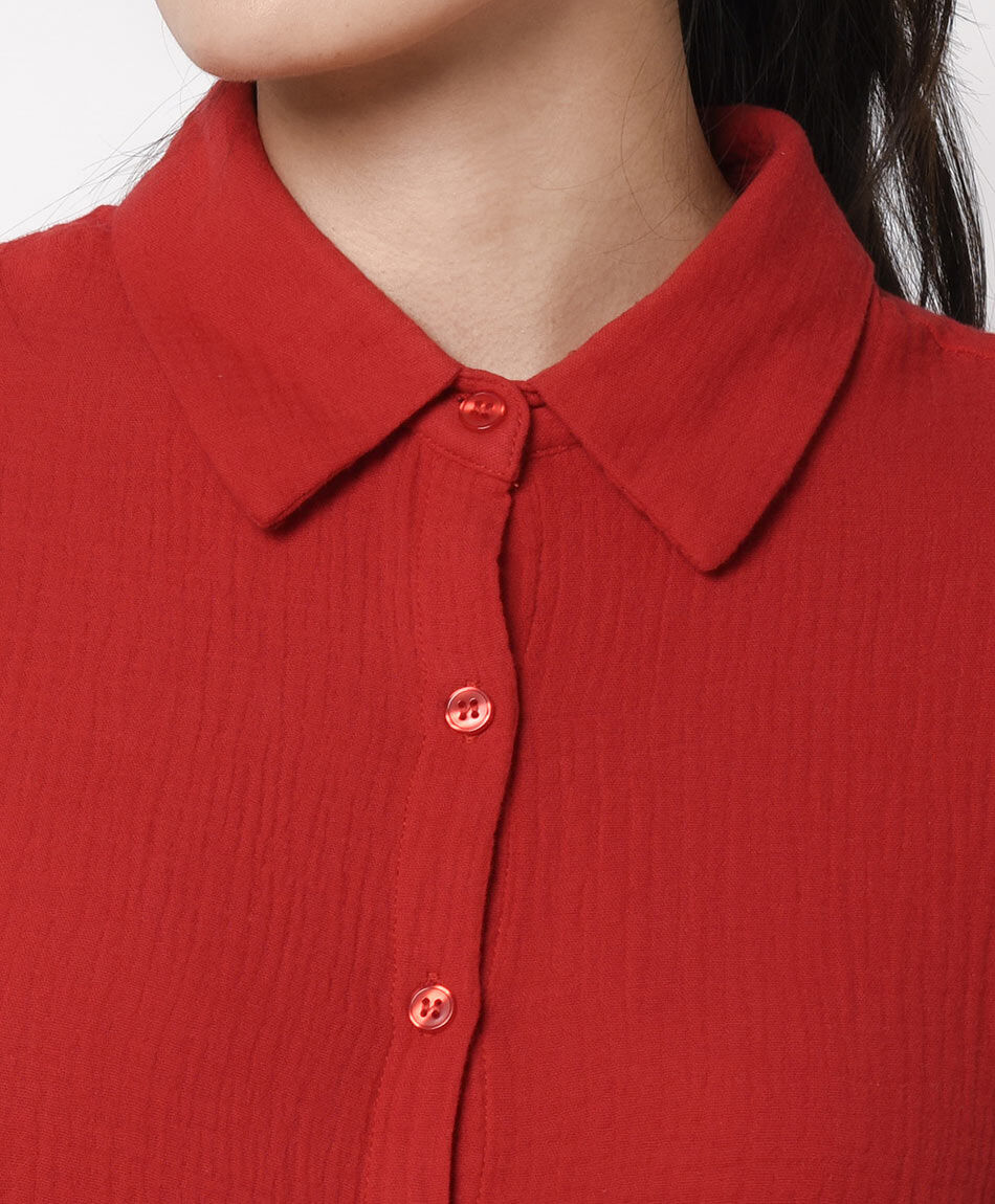 Camisa mujer camisera roja