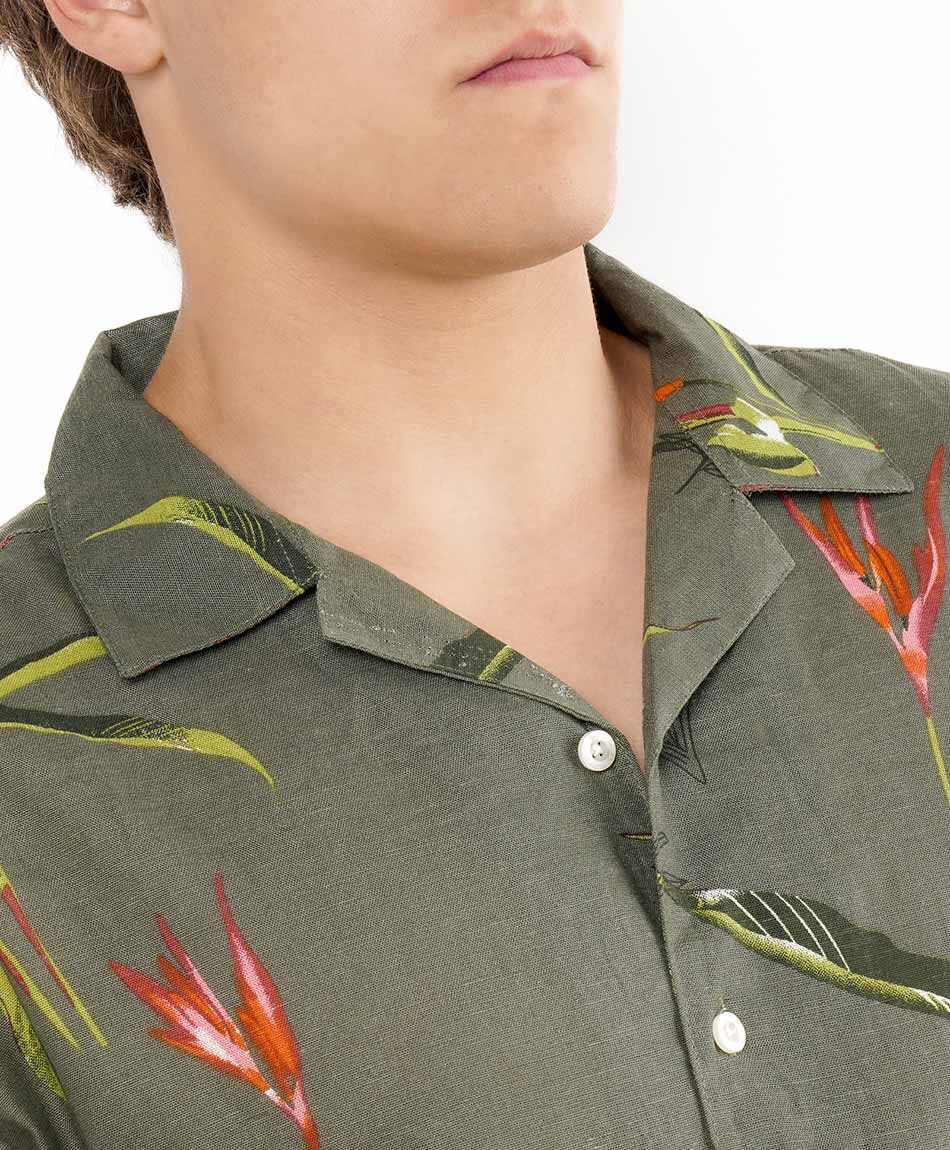 Camisa hombre print flor