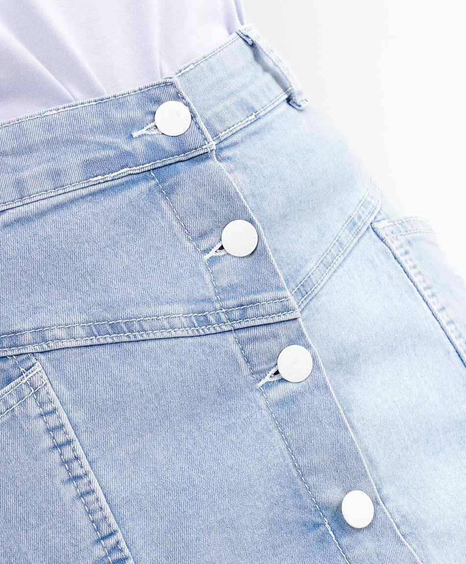 Mini pollera mujer cortes bolsillos