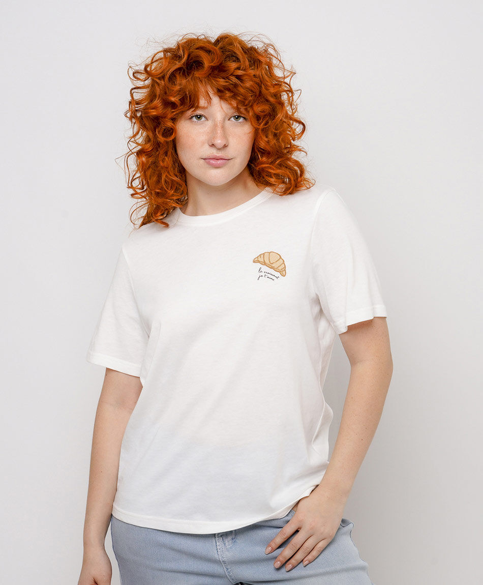 Remera mujer estampado croissant
