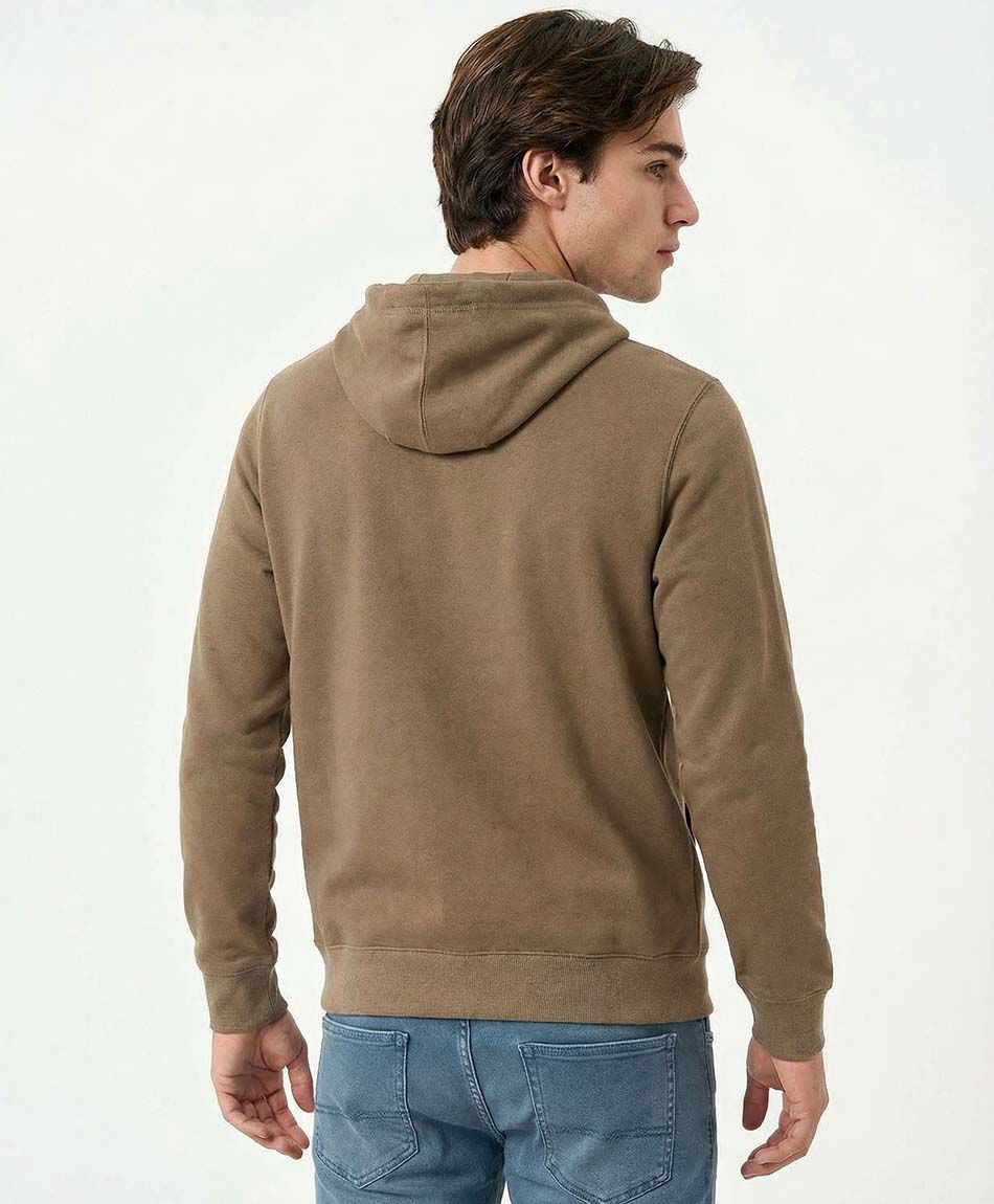 Poler&oacute;n hombre con capucha  colorado