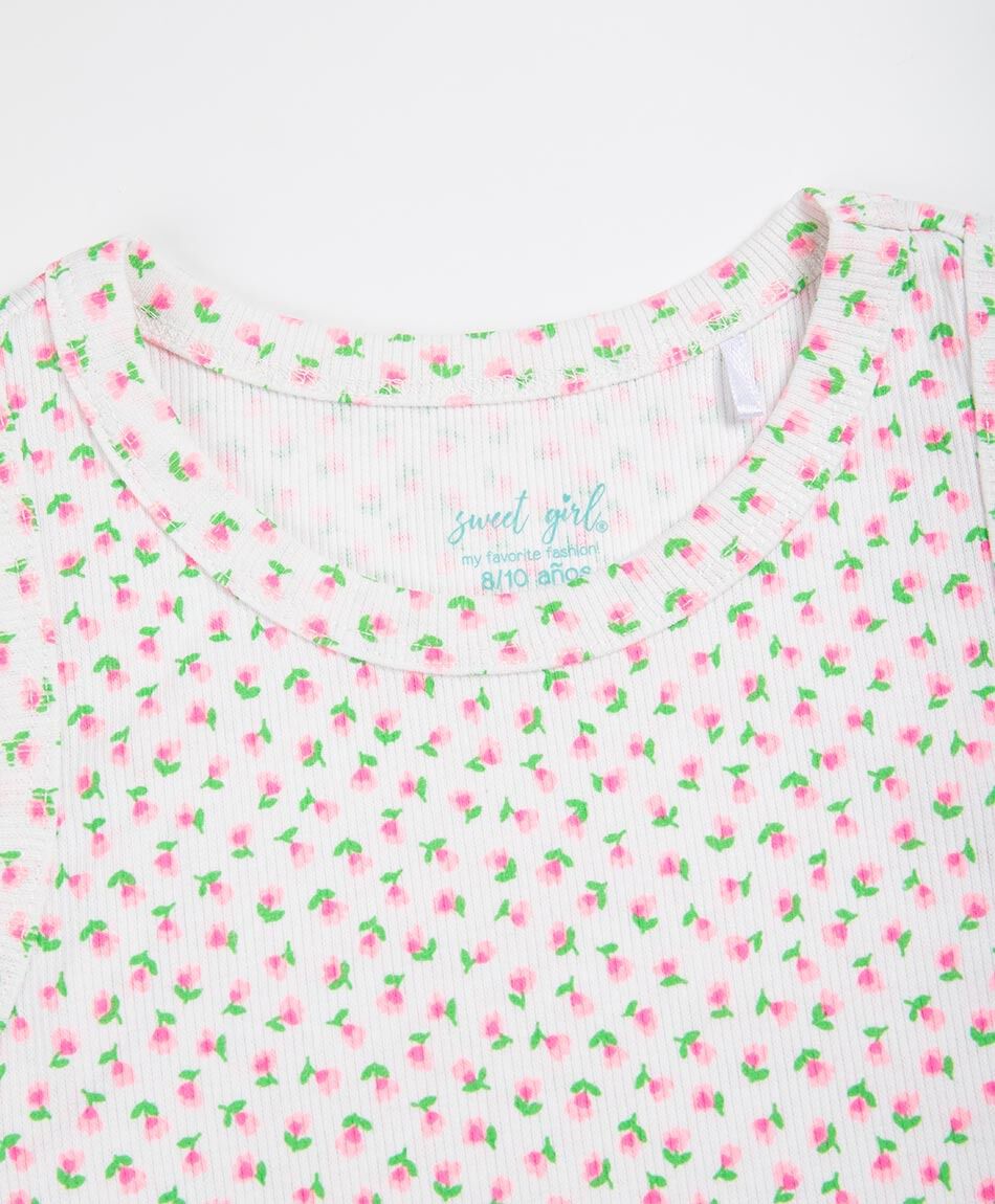 Remera ni&ntilde;a florcitas canal&eacute;