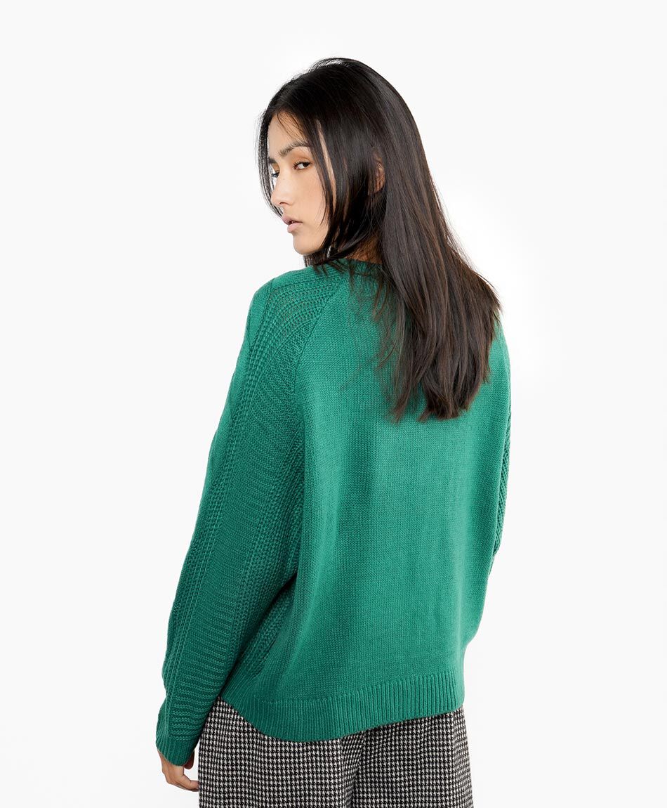 Sweater mujer textura verde
