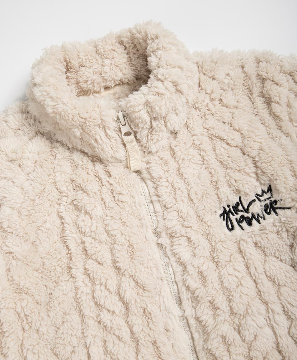 Buzo ni&ntilde;a sherpas trenzado white