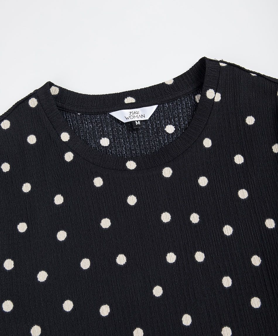 Remera mujer lunares elasticada