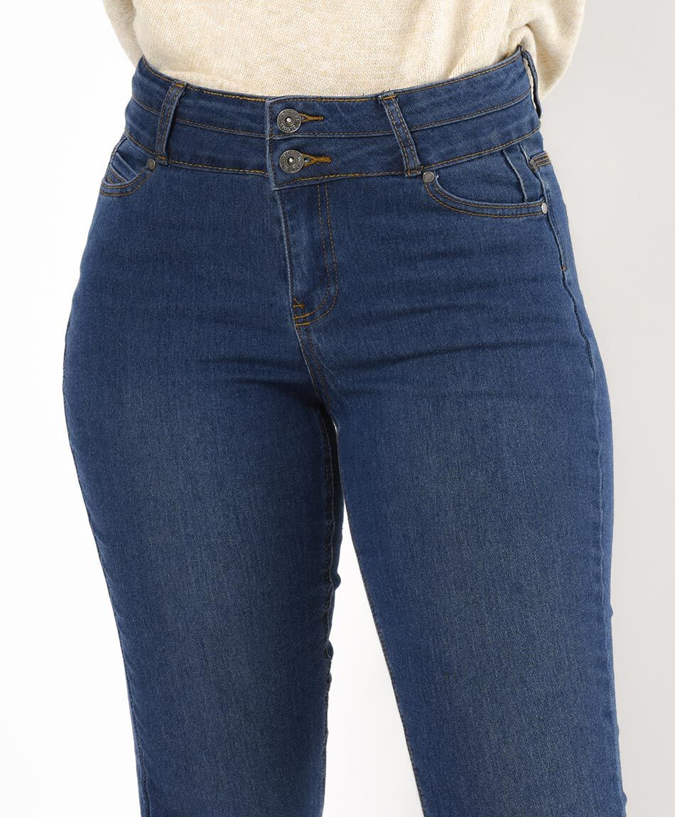 Jeans mujer pretina doble skinny fit