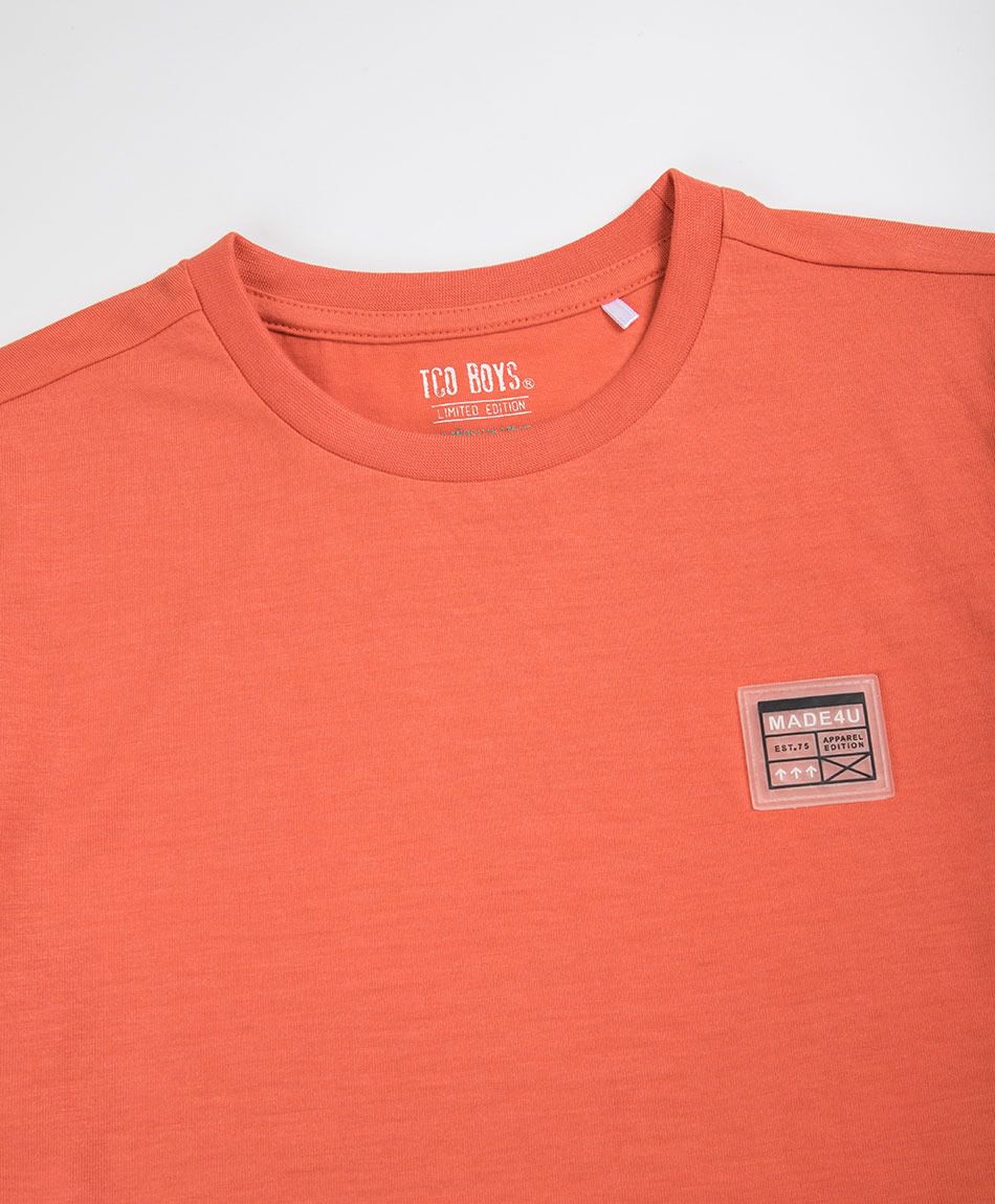 Remera nino basica naranja
